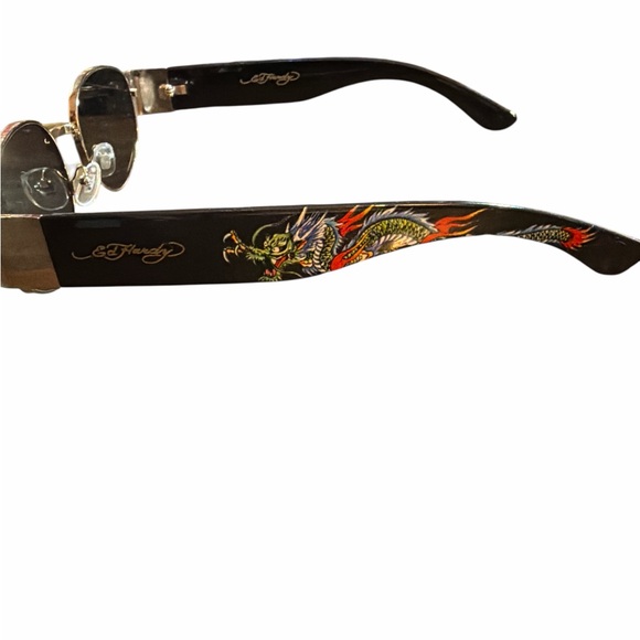 Ed Hardy Gold Frame Sunglasses - Picture 2 of 2